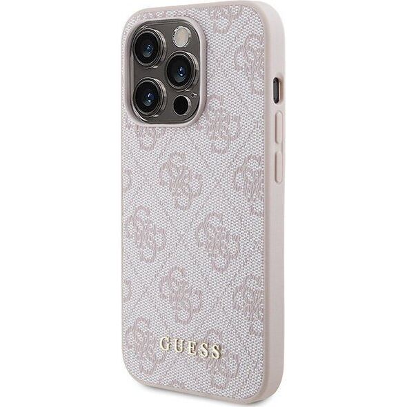 Guess Guess GUHCP15LG4GFPI iPhone 15 Pro 6.1" różowy/pink hard case 4G Metal Gold Logo