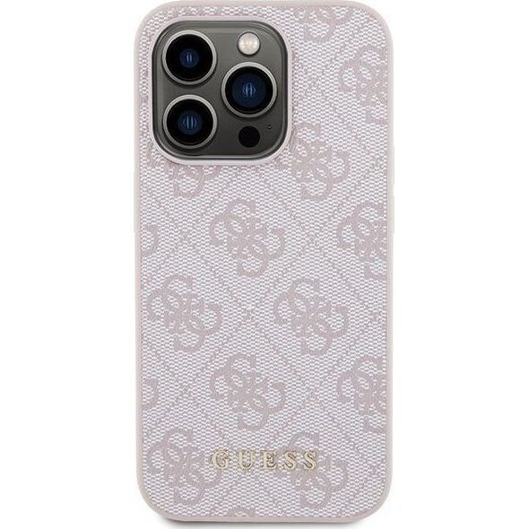 Guess Guess GUHCP15LG4GFPI iPhone 15 Pro 6.1" różowy/pink hard case 4G Metal Gold Logo