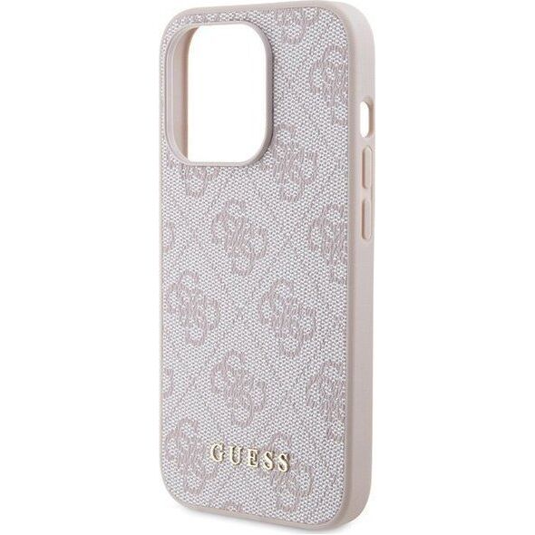 Guess Guess GUHCP15LG4GFPI iPhone 15 Pro 6.1" różowy/pink hard case 4G Metal Gold Logo