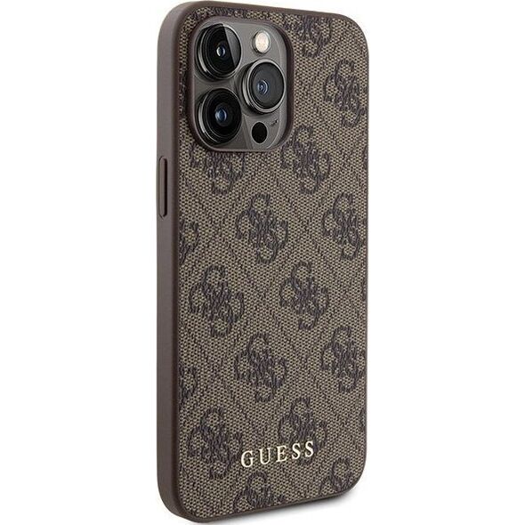Guess Guess GUHCP15XG4GFBR iPhone 15 Pro Max 6.7" brązowy/brown hard case 4G Metal Gold Logo