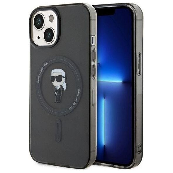 Karl Lagerfeld Karl Lagerfeld KLHMP15SHFCKNOK iPhone 15 6.1" czarny/black hardcase IML Ikonik MagSafe