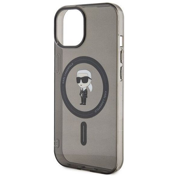 Karl Lagerfeld Karl Lagerfeld KLHMP15SHFCKNOK iPhone 15 6.1" czarny/black hardcase IML Ikonik MagSafe