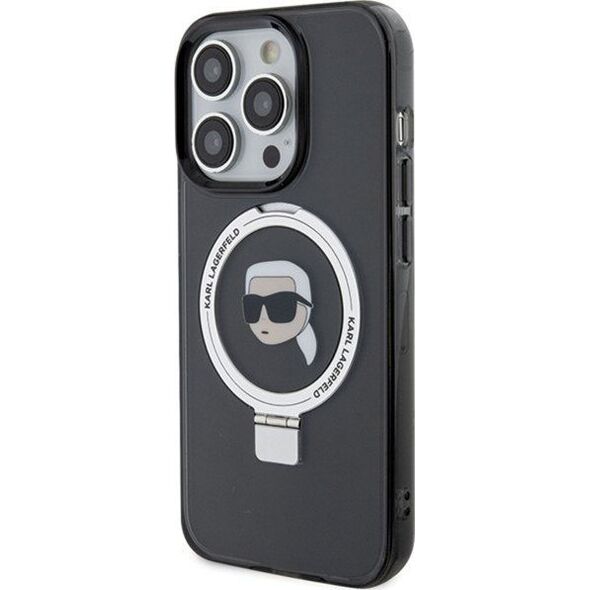 Karl Lagerfeld Karl Lagerfeld KLHMP15LHMRSKHK iPhone 15 Pro 6.1" czarny/black hardcase Ring Stand Karl Head MagSafe
