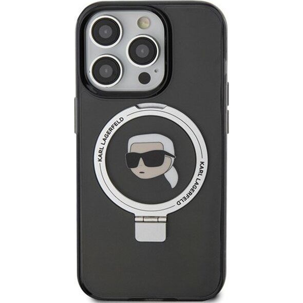Karl Lagerfeld Karl Lagerfeld KLHMP15LHMRSKHK iPhone 15 Pro 6.1" czarny/black hardcase Ring Stand Karl Head MagSafe