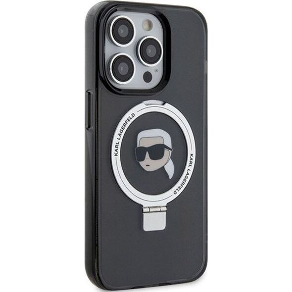 Karl Lagerfeld Karl Lagerfeld KLHMP15LHMRSKHK iPhone 15 Pro 6.1" czarny/black hardcase Ring Stand Karl Head MagSafe