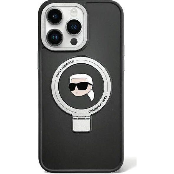 Karl Lagerfeld Karl Lagerfeld KLHMP15XHMRSKHK iPhone 15 Pro Max 6.7" czarny/black hardcase Ring Stand Karl Head MagSafe