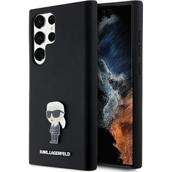 Karl Lagerfeld Karl Lagerfeld KLHCS24LSMHKNPK S24 Ultra S928 czarny/black Silicone Ikonik Metal Pin