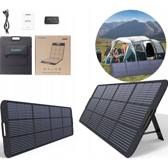 Choetech Choetech ładowarka solarna 200W przenośny panel słoneczny czarny (SC011)