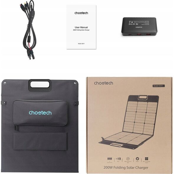 Choetech Choetech ładowarka solarna 200W przenośny panel słoneczny czarny (SC011)