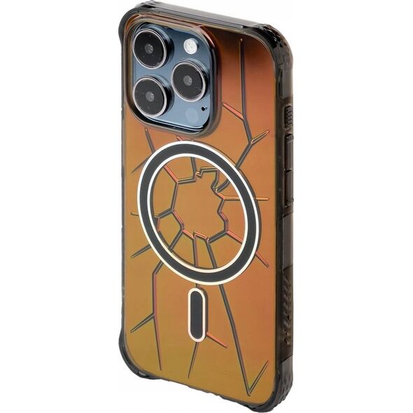 Kingxbar Etui silikonowe MagSafe Kingxbar PQY Crack Series do iPhone 15 Pro - czarne