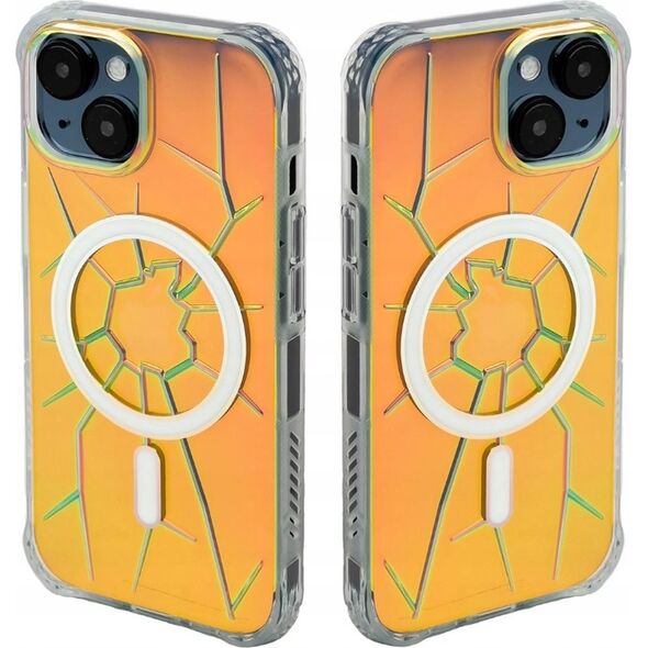 Kingxbar Etui silikonowe MagSafe Kingxbar PQY Crack Series do iPhone 15 - holograficzne