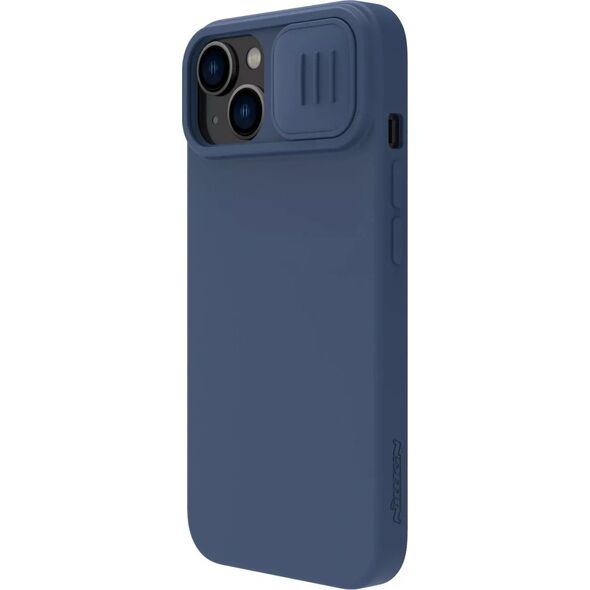 Nillkin Silikonowe etui Nillkin CamShield Silky Silicone Case do iPhone 15 Plus z osłoną na aparat - ciemnoniebieskie
