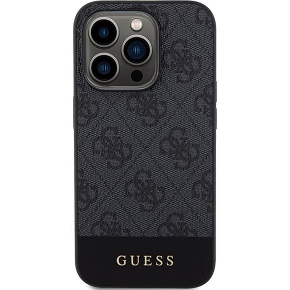 Guess Guess 4G Bottom Stripe Metal Logo Collection - Etui iPhone 15 Pro (szary)