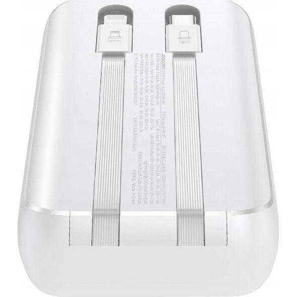 Powerbank Joyroom Powerbank Joyroom JR-PBC06 10000mAh 30W + wbudowane kable USB-C, Lightning biały