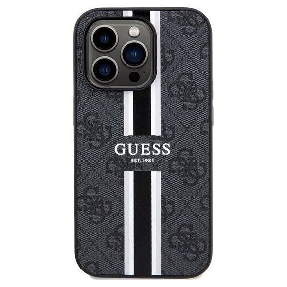 Guess Guess GUHMP15XP4RPSK iPhone 15 Pro Max 6.7" czarny/black hardcase 4G Printed Stripes MagSafe