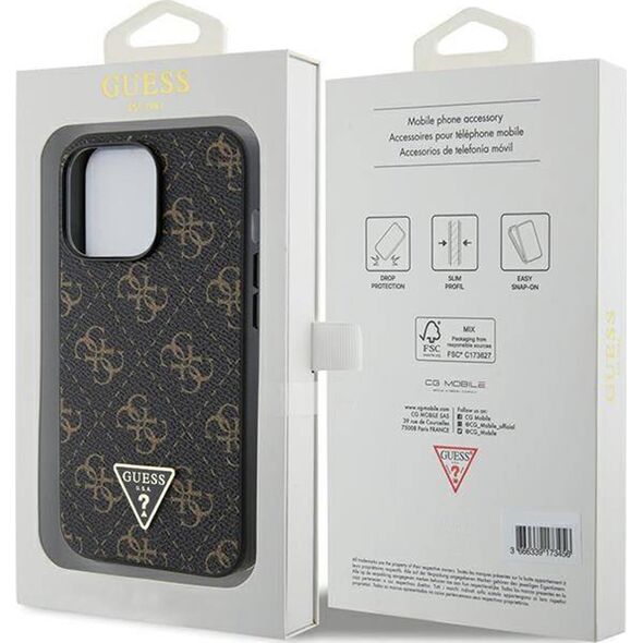 Guess Guess GUHCP14XPG4GPK iPhone 14 Pro Max 6.7" czarny/black hardcase 4G Triangle Metal Logo
