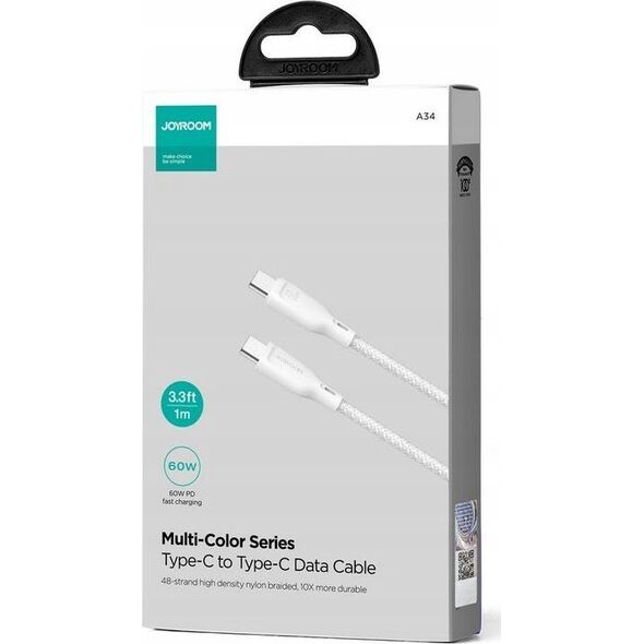 Kabel USB Joyroom USB-C - USB-C 1 m Biały (JYR800)