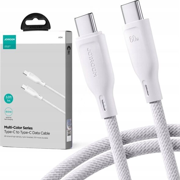 Kabel USB Joyroom USB-C - USB-C 1 m Biały (JYR800)