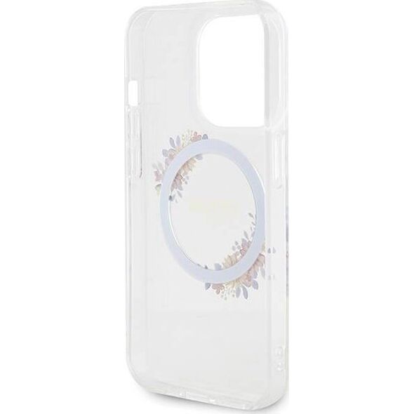 Guess GUESS GUHMP15XHFWFCT IPHONE 15 PRO MAX 6.7" TRANSPARENT HARDCASE IML FLOWERS WREATCH MAGSAFE standard