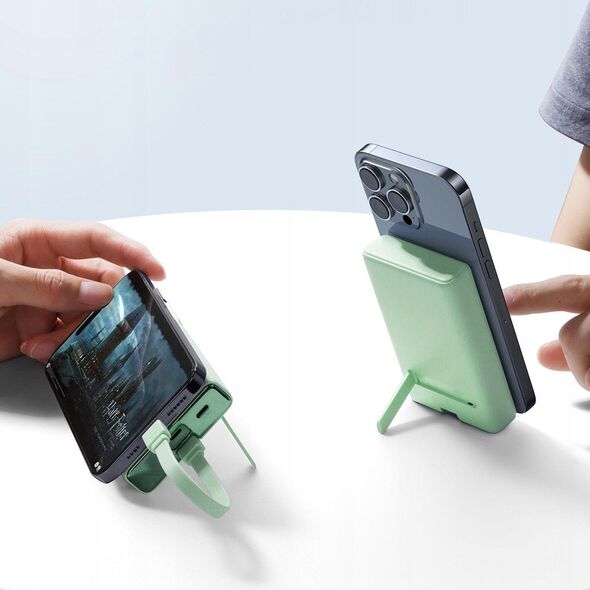 Powerbank Joyroom Powerbank Joyroom JR-PBM01 MagSafe 10000mAh 20W z podstawką + kabel Lightning / USB-C zielony