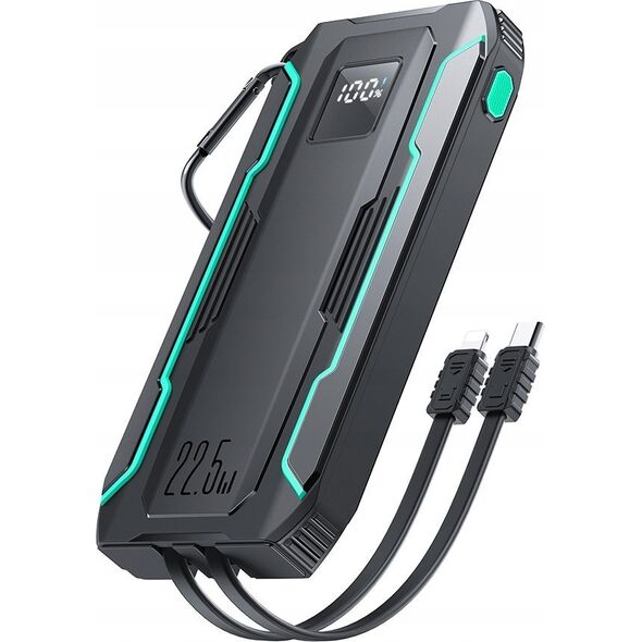Powerbank Joyroom Powerbank Joyroom JR-L017 10000mAh 22.5W z wbudowanymi kablami USB-C, Lightning czarny