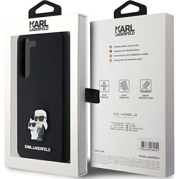 Karl Lagerfeld Karl Lagerfeld KLHCS24SSMHKCNPK S24 S921 hardcase czarny/black Silicone Karl&Choupette Metal Pin NoSize