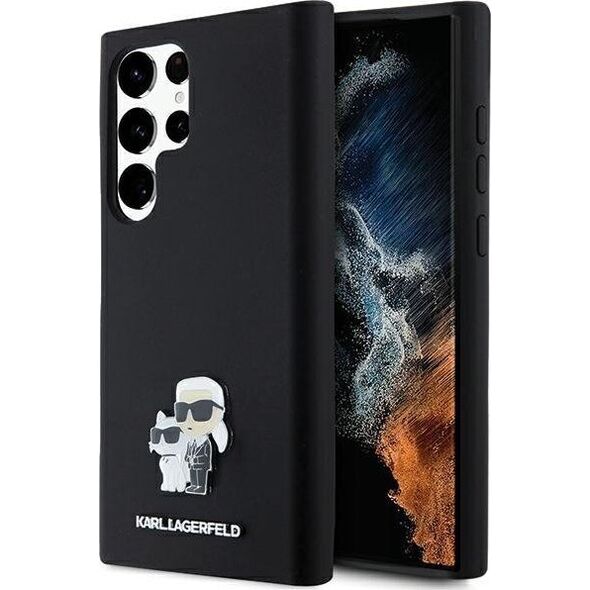 Karl Lagerfeld Karl Lagerfeld KLHCS24LSMHKCNPK S24 Ultra S928 hardcase czarny/black Silicone Karl&Choupette Metal Pin NoSize