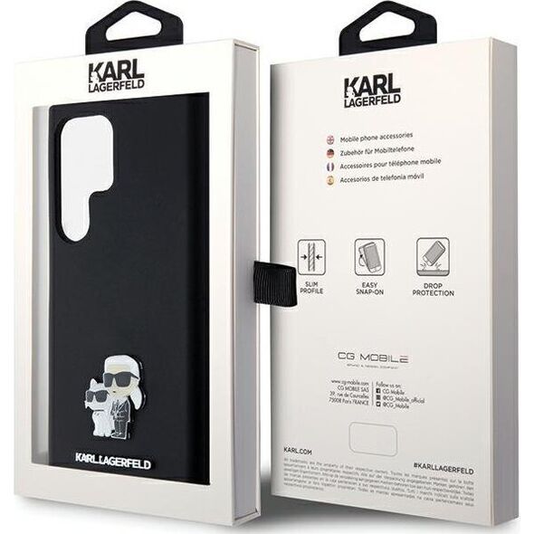 Karl Lagerfeld Karl Lagerfeld KLHCS24LSMHKCNPK S24 Ultra S928 hardcase czarny/black Silicone Karl&Choupette Metal Pin NoSize