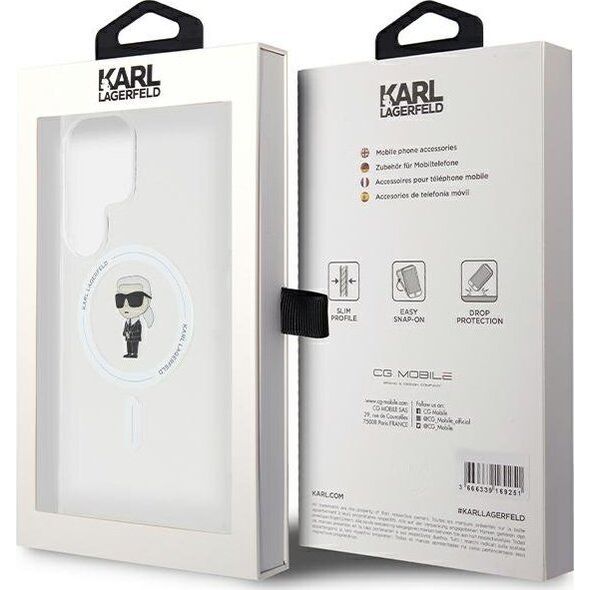 Karl Lagerfeld Etui Karl Lagerfeld KLHMS24LHFCKNOT Samsung Galaxy S24 Ultra hardcase IML Ikonik MagSafe transparent