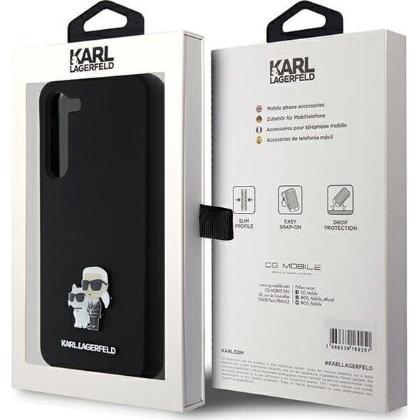 Karl Lagerfeld Etui Karl Lagerfeld KLHCS24MSMHKCNPK Samsung Galaxy S24+ Plus hardcase Silicone Karl&Choupette Metal Pin czarny/black