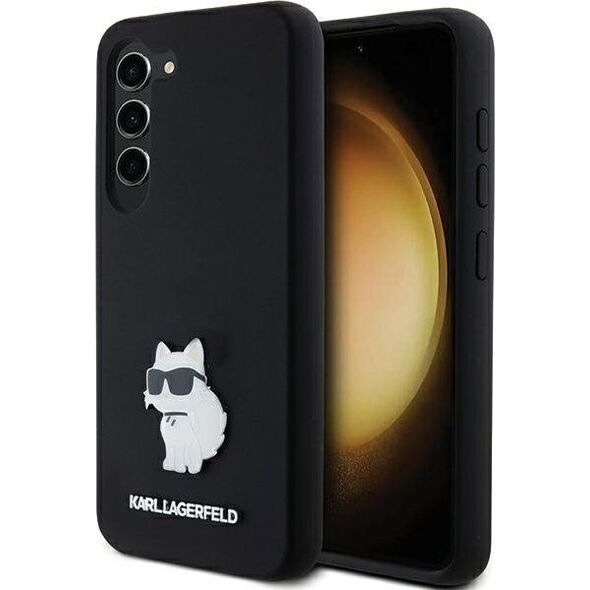 Karl Lagerfeld Etui Karl Lagerfeld KLHCS24SSMHCNPK Samsung Galaxy S24 hardcase Silicone Choupette Metal Pin czarny/black