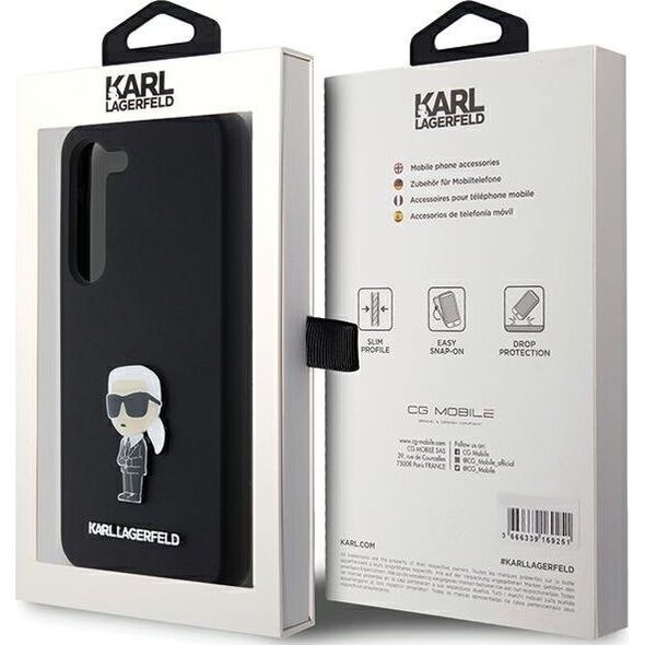 Karl Lagerfeld Etui Karl Lagerfeld KLHCS24SSMHKNPK Samsung Galaxy S24 Silicone Ikonik Metal Pin czarny/black