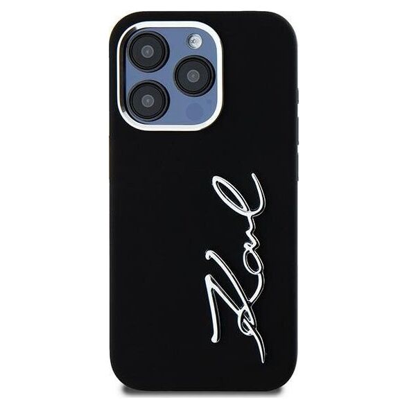 Karl Lagerfeld Karl Lagerfeld KLHCP15LSCMSMVK iPhone 15 Pro 6.1" czarny/black hardcase Silicone Metal Script Logo