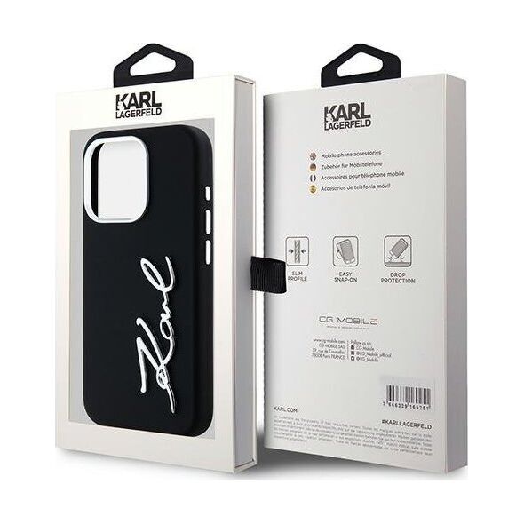 Karl Lagerfeld Karl Lagerfeld KLHCP15LSCMSMVK iPhone 15 Pro 6.1" czarny/black hardcase Silicone Metal Script Logo