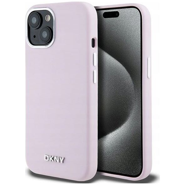 DKNY DKNY DKHMP14SSMCHLP iPhone 14 / 15 / 13 6.1" różowy/pink hardcase Liquid Silicone Small Metal Logo MagSafe