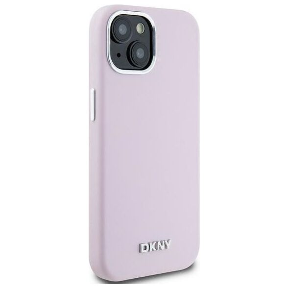 DKNY DKNY DKHMP14SSMCHLP iPhone 14 / 15 / 13 6.1" różowy/pink hardcase Liquid Silicone Small Metal Logo MagSafe