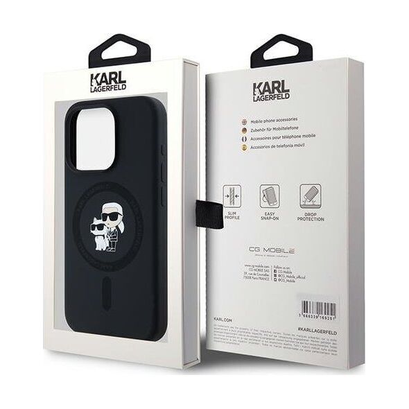 Karl Lagerfeld Karl Lagerfeld KLHMP15LSCMKCRHK iPhone 15 Pro 6.1" czarny/black hardcase Silicone Karl & Choupette MagSafe