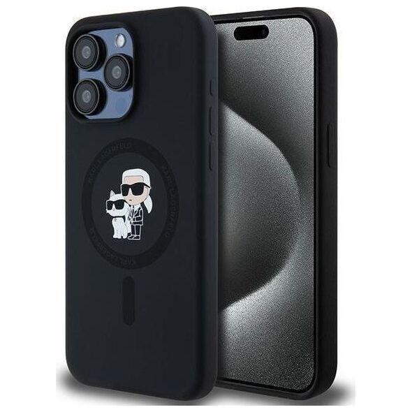 Karl Lagerfeld Karl Lagerfeld KLHMP15XSCMKCRHK iPhone 15 Pro Max 6.7" czarny/black hardcase Silicone Karl & Choupette Ring MagSafe