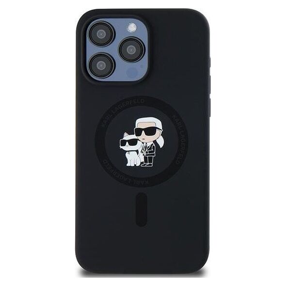 Karl Lagerfeld Karl Lagerfeld KLHMP15XSCMKCRHK iPhone 15 Pro Max 6.7" czarny/black hardcase Silicone Karl & Choupette Ring MagSafe