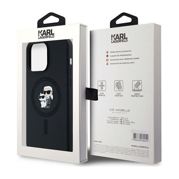Karl Lagerfeld Karl Lagerfeld KLHMP15XSCMKCRHK iPhone 15 Pro Max 6.7" czarny/black hardcase Silicone Karl & Choupette Ring MagSafe