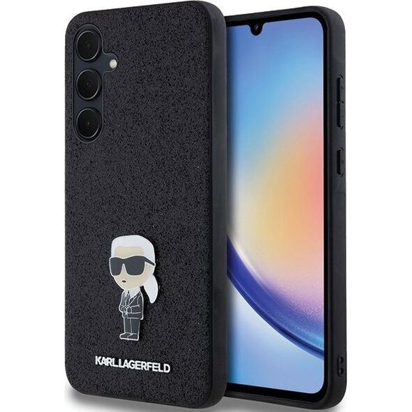 Karl Lagerfeld Etui Karl Lagerfeld KLHCSA35GKNPSK Samsung Galaxy A35 hardcase Fixed Glitter Ikonik Logo Metal Pin czarny/black