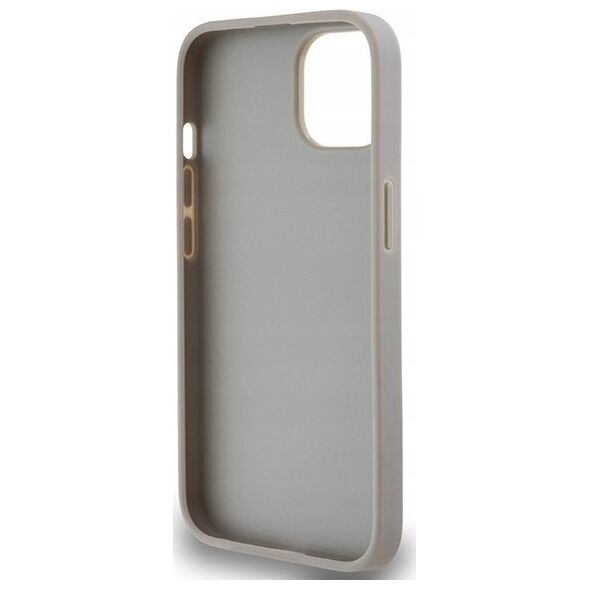 DKNY DKNY DKHCP14SPRTHSLE iPhone 14 / 15 / 13 6.1" beżowy/beige hardcase Leather Mono Stripe & Metal Logo