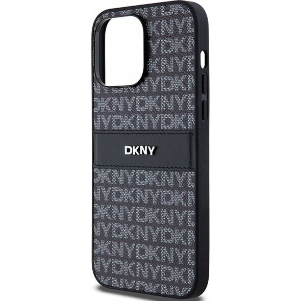 DKNY DKNY DKHCP14LPRTHSLK iPhone 14 Pro 6.1" czarny/black hardcase Leather Mono Stripe & Metal Logo