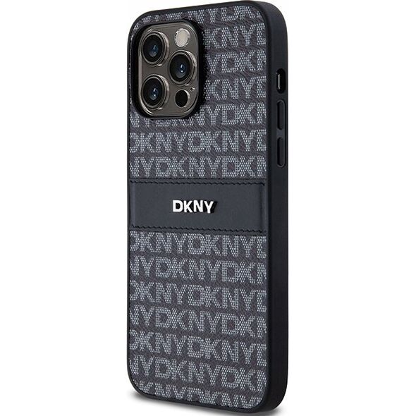 DKNY DKNY DKHCP14XPRTHSLK iPhone 14 Pro Max 6.7" czarny/black hardcase Leather Mono Stripe & Metal Logo