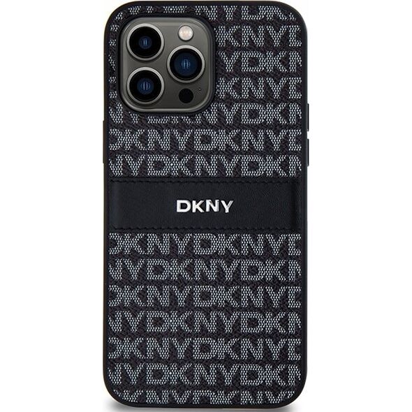 DKNY DKNY DKHCP14XPRTHSLK iPhone 14 Pro Max 6.7" czarny/black hardcase Leather Mono Stripe & Metal Logo