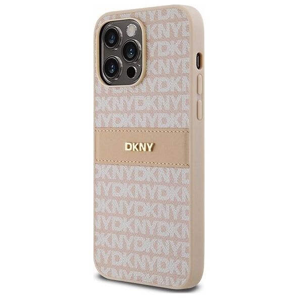DKNY DKNY DKHCP14XPRTHSLP iPhone 14 Pro Max 6.7" różowy/pink hardcase Leather Mono Stripe & Metal Logo
