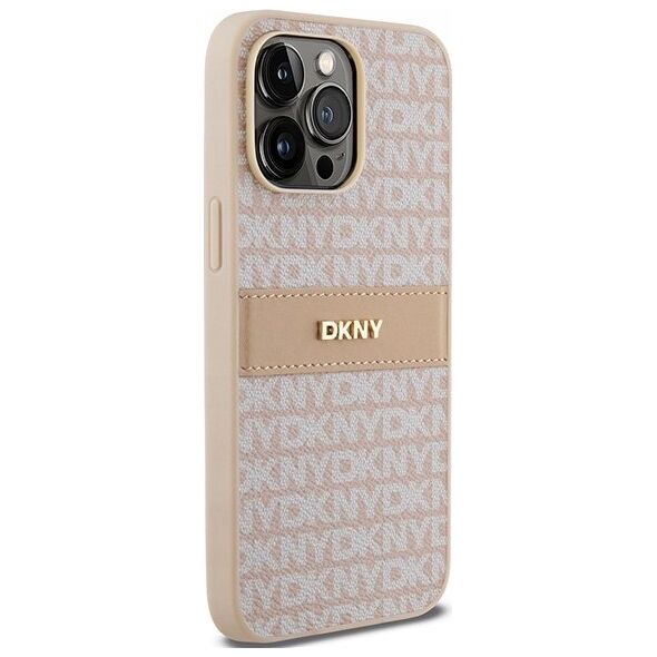 DKNY DKNY DKHCP14XPRTHSLP iPhone 14 Pro Max 6.7" różowy/pink hardcase Leather Mono Stripe & Metal Logo