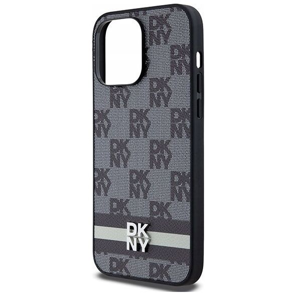 DKNY DKNY DKHCP14XPCPTSSK iPhone 14 Pro Max 6.7" czarny/black hardcase Leather Checkered Mono Pattern & Printed Stripes