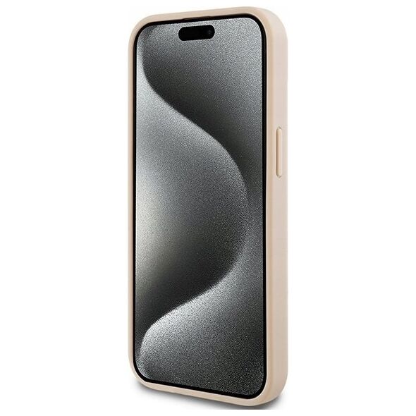 DKNY DKNY DKHCP15SPRTHSLP iPhone 15 / 14 / 13 6.1" różowy/pink hardcase Leather Mono Stripe & Metal Logo