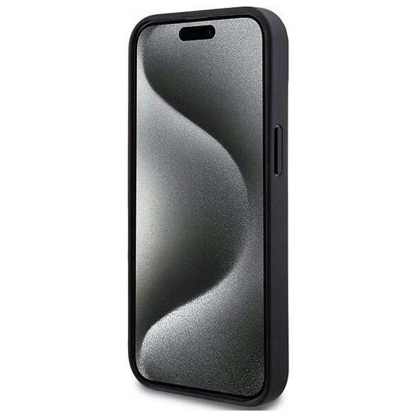 DKNY DKNY DKHCP15SPCPTSSK iPhone 15 / 14 / 13 6.1" czarny/black hardcase Leather Checkered Mono Pattern & Printed Stripes